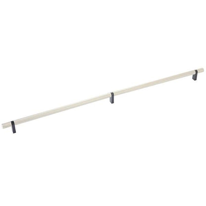 Emtek - Select Bar Cabinet Pull 24 Inch C-C, Rectangular Bar Stem, Knurled Bar