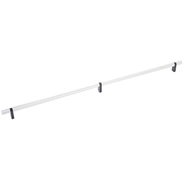 Emtek - Select Bar Cabinet Pull 24 Inch C-C, Rectangular Bar Stem, Knurled Bar