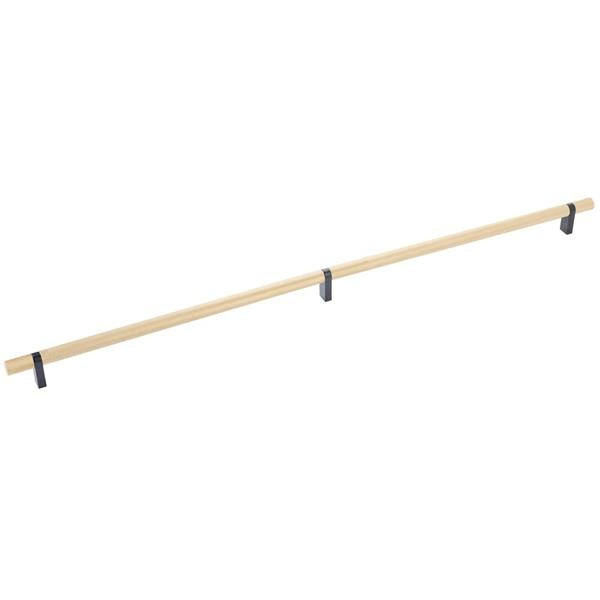 Emtek - Select Bar Cabinet Pull 24 Inch C-C, Rectangular Bar Stem, Knurled Bar