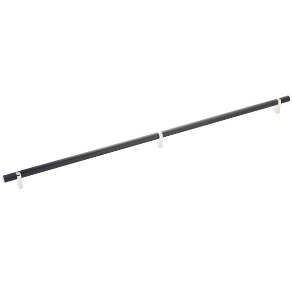 Emtek - Select Bar Cabinet Pull 24 Inch C-C, Rectangular Bar Stem, Knurled Bar