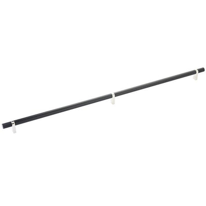 Emtek - Select Bar Cabinet Pull 24 Inch C-C, Rectangular Bar Stem, Knurled Bar
