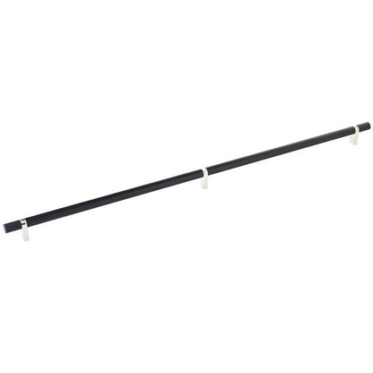 Emtek - Select Bar Cabinet Pull 24 Inch C-C, Rectangular Bar Stem, Knurled Bar