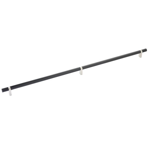 Emtek - Select Bar Cabinet Pull 24 Inch C-C, Rectangular Bar Stem, Knurled Bar