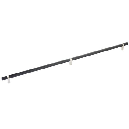 Emtek - Select Bar Cabinet Pull 24 Inch C-C, Rectangular Bar Stem, Knurled Bar