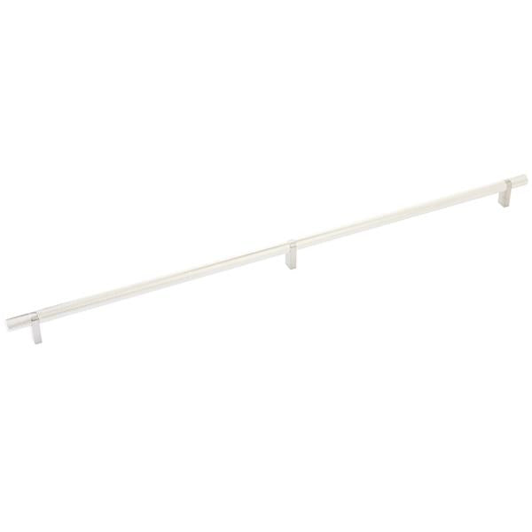 Emtek - Select Bar Cabinet Pull 24 Inch C-C, Rectangular Bar Stem, Knurled Bar