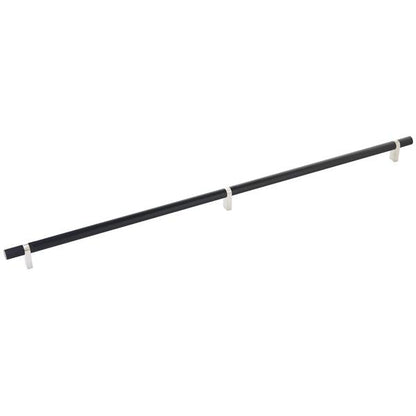 Emtek - Select Bar Cabinet Pull 24 Inch C-C, Rectangular Bar Stem, Knurled Bar