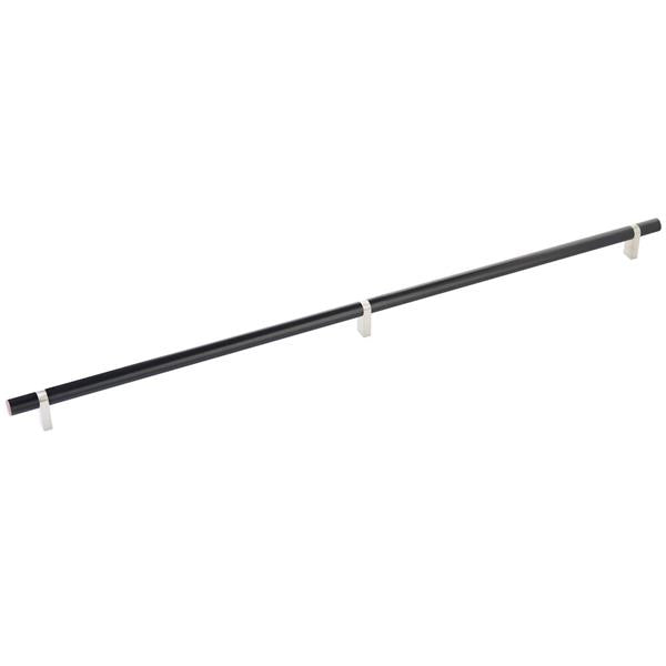 Emtek - Select Bar Cabinet Pull 24 Inch C-C, Rectangular Bar Stem, Smooth Bar