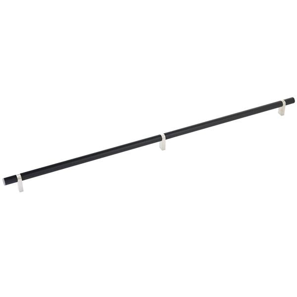 Emtek - Select Bar Cabinet Pull 24 Inch C-C, Rectangular Bar Stem, Smooth Bar