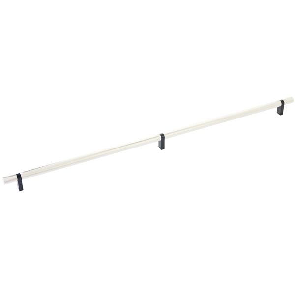 Emtek - Select Bar Cabinet Pull 24 Inch C-C, Rectangular Bar Stem, Knurled Bar