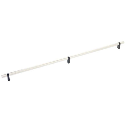 Emtek - Select Bar Cabinet Pull 24 Inch C-C, Rectangular Bar Stem, Knurled Bar