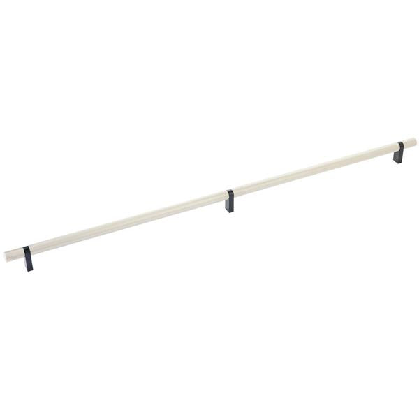 Emtek - Select Bar Cabinet Pull 24 Inch C-C, Rectangular Bar Stem, Knurled Bar