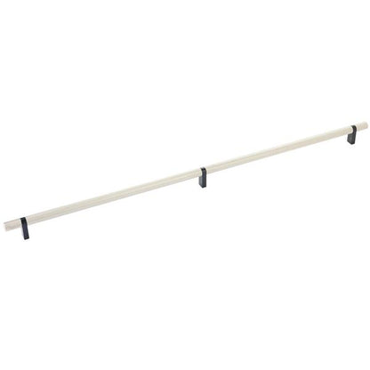 Emtek - Select Bar Cabinet Pull 24 Inch C-C, Rectangular Bar Stem, Knurled Bar