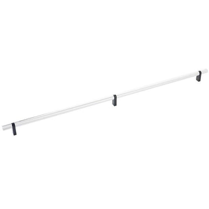 Emtek - Select Bar Cabinet Pull 24 Inch C-C, Rectangular Bar Stem, Knurled Bar