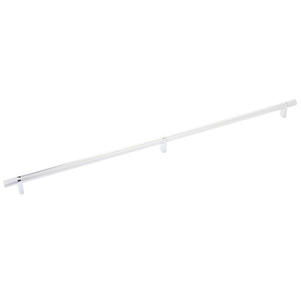 Emtek - Select Bar Cabinet Pull 24 Inch C-C, Rectangular Bar Stem, Knurled Bar