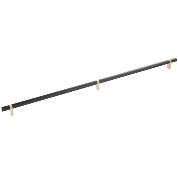 Emtek - Select Bar Cabinet Pull 24 Inch C-C, Rectangular Bar Stem, Knurled Bar
