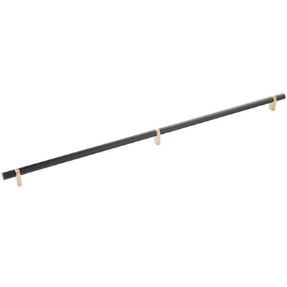 Emtek - Select Bar Cabinet Pull 24 Inch C-C, Rectangular Bar Stem, Knurled Bar