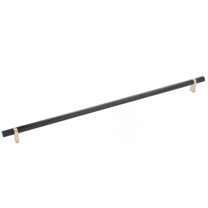 Emtek - Select Bar Cabinet Pull 18 Inch C-C, Rectangular Bar Stem, Knurled Bar