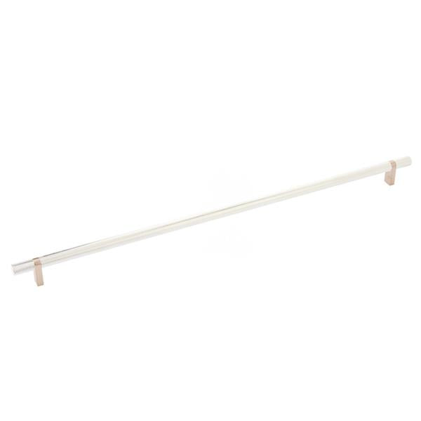 Emtek - Select Bar Cabinet Pull 18 Inch C-C, Rectangular Bar Stem, Knurled Bar