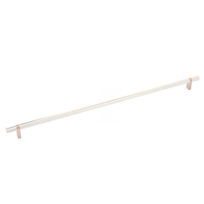 Emtek - Select Bar Cabinet Pull 18 Inch C-C, Rectangular Bar Stem, Knurled Bar