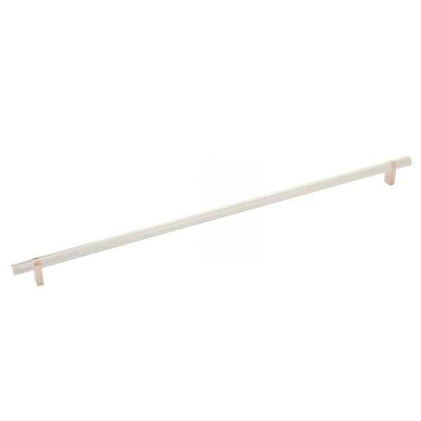 Emtek - Select Bar Cabinet Pull 18 Inch C-C, Rectangular Bar Stem, Knurled Bar
