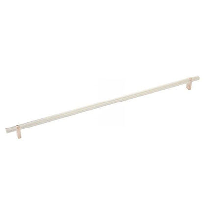Emtek - Select Bar Cabinet Pull 18 Inch C-C, Rectangular Bar Stem, Knurled Bar