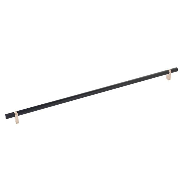 Emtek - Select Bar Cabinet Pull 18 Inch C-C, Rectangular Bar Stem, Knurled Bar
