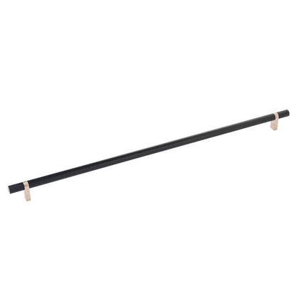 Emtek - Select Bar Cabinet Pull 18 Inch C-C, Rectangular Bar Stem, Knurled Bar