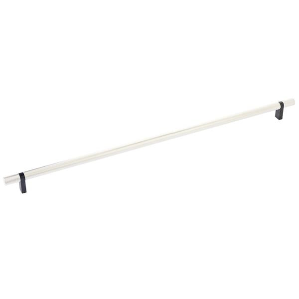 Emtek - Select Bar Cabinet Pull 18 Inch C-C, Rectangular Bar Stem, Knurled Bar