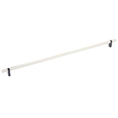 Emtek - Select Bar Cabinet Pull 18 Inch C-C, Rectangular Bar Stem, Knurled Bar