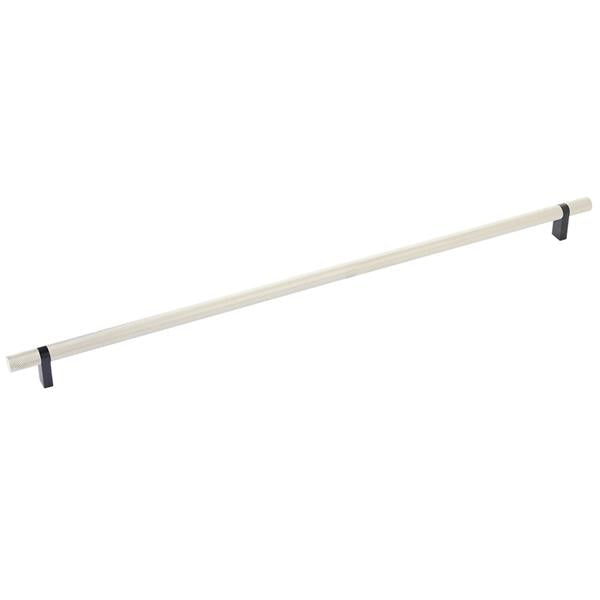 Emtek - Select Bar Cabinet Pull 18 Inch C-C, Rectangular Bar Stem, Knurled Bar