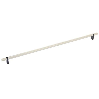 Emtek - Select Bar Cabinet Pull 18 Inch C-C, Rectangular Bar Stem, Knurled Bar