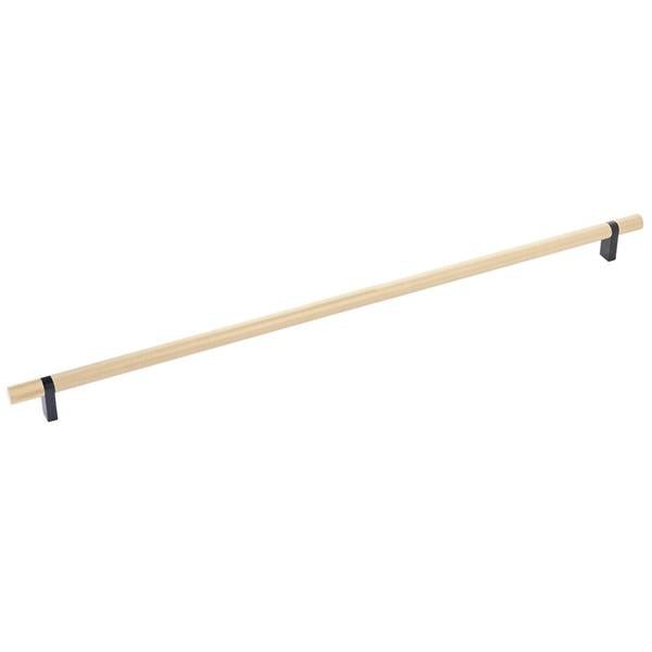 Emtek - Select Bar Cabinet Pull 18 Inch C-C, Rectangular Bar Stem, Knurled Bar