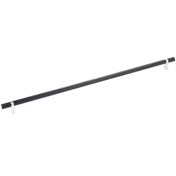 Emtek - Select Bar Cabinet Pull 18 Inch C-C, Rectangular Bar Stem, Knurled Bar