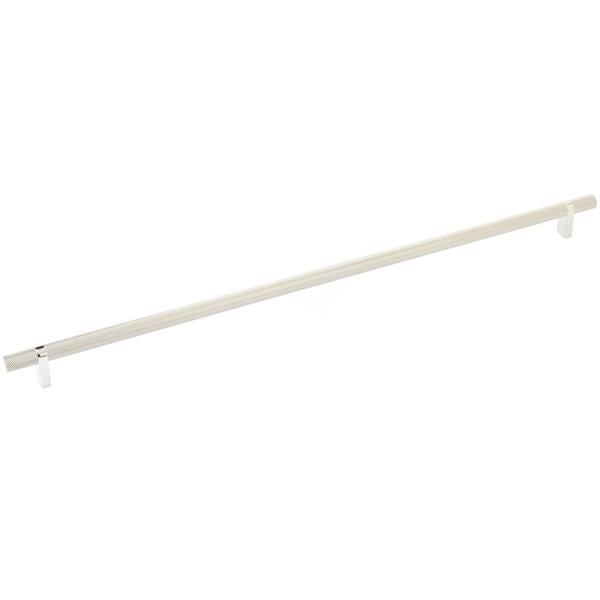 Emtek - Select Bar Cabinet Pull 18 Inch C-C, Rectangular Bar Stem, Knurled Bar