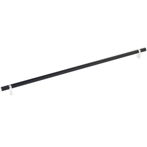 Emtek - Select Bar Cabinet Pull 18 Inch C-C, Rectangular Bar Stem, Knurled Bar
