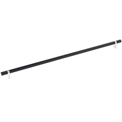 Emtek - Select Bar Cabinet Pull 18 Inch C-C, Rectangular Bar Stem, Knurled Bar