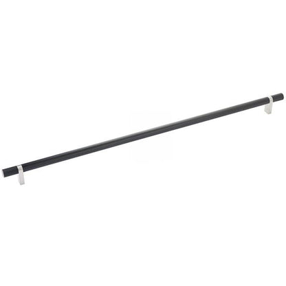 Emtek - Select Bar Cabinet Pull 18 Inch C-C, Rectangular Bar Stem, Knurled Bar