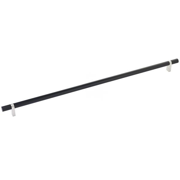 Emtek - Select Bar Cabinet Pull 18 Inch C-C, Rectangular Bar Stem, Knurled Bar