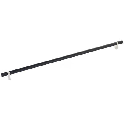Emtek - Select Bar Cabinet Pull 18 Inch C-C, Rectangular Bar Stem, Knurled Bar