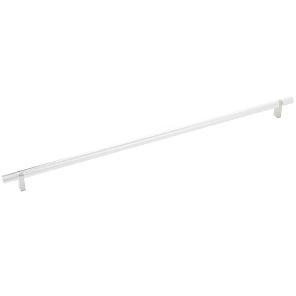 Emtek - Select Bar Cabinet Pull 18 Inch C-C, Rectangular Bar Stem, Knurled Bar