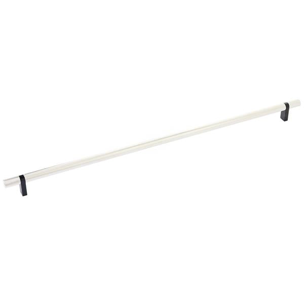 Emtek - Select Bar Cabinet Pull 18 Inch C-C, Rectangular Bar Stem, Knurled Bar