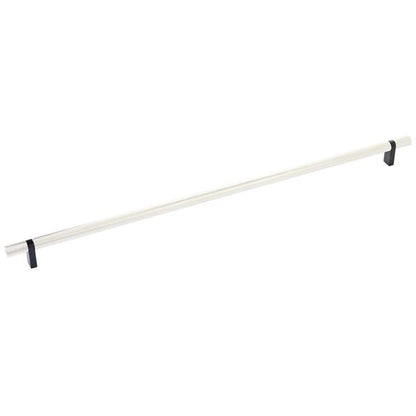 Emtek - Select Bar Cabinet Pull 18 Inch C-C, Rectangular Bar Stem, Knurled Bar