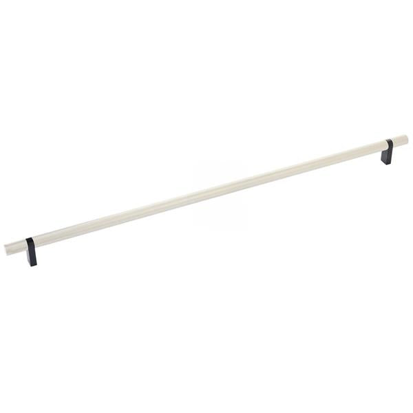 Emtek - Select Bar Cabinet Pull 18 Inch C-C, Rectangular Bar Stem, Knurled Bar