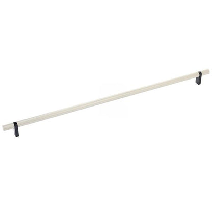 Emtek - Select Bar Cabinet Pull 18 Inch C-C, Rectangular Bar Stem, Knurled Bar