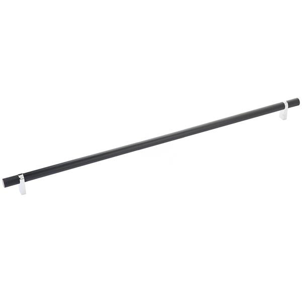 Emtek - Select Bar Cabinet Pull 18 Inch C-C, Rectangular Bar Stem, Knurled Bar