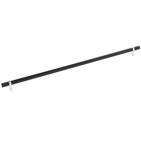 Emtek - Select Bar Cabinet Pull 18 Inch C-C, Rectangular Bar Stem, Knurled Bar