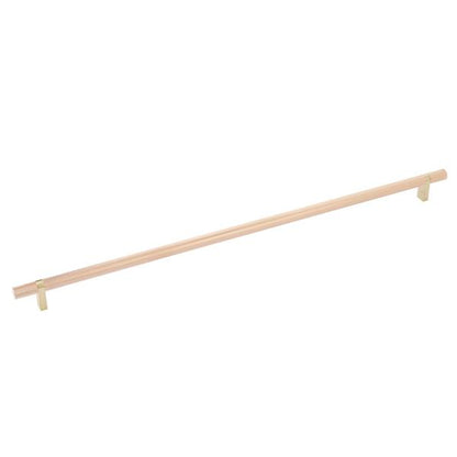 Emtek - Select Bar Cabinet Pull 18 Inch C-C, Rectangular Bar Stem, Knurled Bar