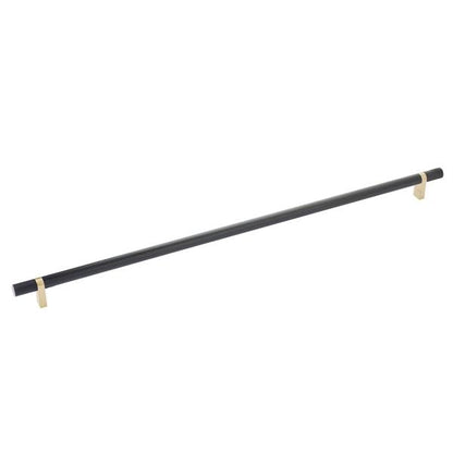 Emtek - Select Bar Cabinet Pull 18 Inch C-C, Rectangular Bar Stem, Knurled Bar