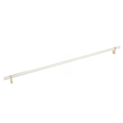 Emtek - Select Bar Cabinet Pull 18 Inch C-C, Rectangular Bar Stem, Knurled Bar