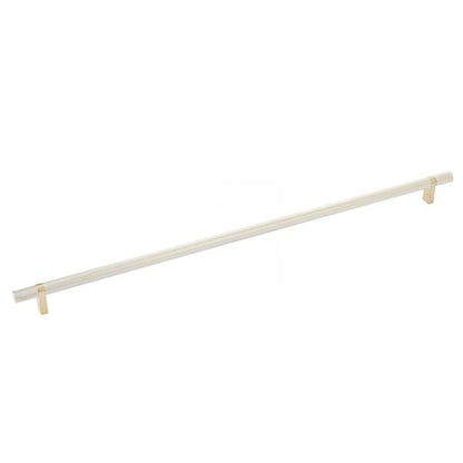 Emtek - Select Bar Cabinet Pull 18 Inch C-C, Rectangular Bar Stem, Knurled Bar